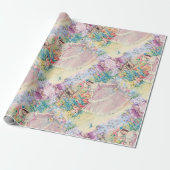 Giftwrapのヴィンテージのフランスのな国の庭の水彩画 ラッピングペーパー (アンロールド)