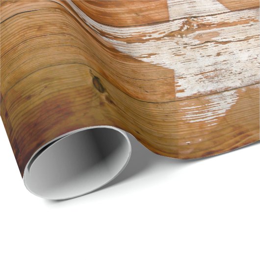 Giftwrapの動揺してな木製の穀物の色彩の鮮やかで白い星 ラッピングペーパー (ロールコーナー)