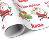 Giftwrap Santaという名のバビおもしろいス初めてのクリスマス ラッピングペーパー (ロールコーナー)