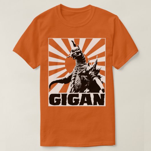 GIGAN赤いティーのための日の出 Tシャツ (デザイン正面)