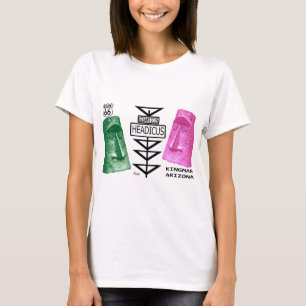 Giganticus Headicusの緑及びピンクのルート66 Kingman Tシャツ