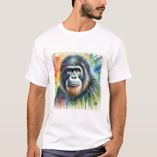 Gigantopithecus blacki 310724AREF142 - Watercolor Tシャツ (正面)