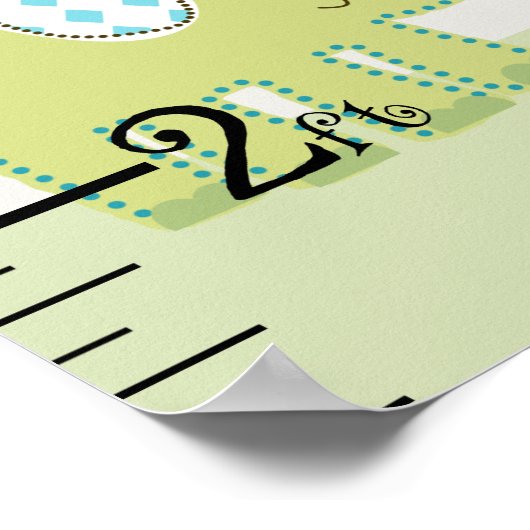 Giggleパーソナライズされた集団動物の成長グラフ ポスター (角)