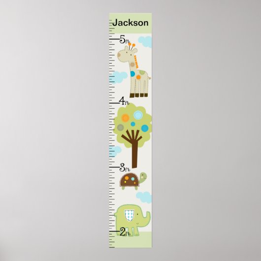 Giggleパーソナライズされた集団動物の成長グラフ ポスター (正面)