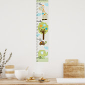 Giggleパーソナライズされた集団動物の成長グラフ ポスター (キッチン)