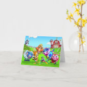 GiggleBellieの家畜のメッセージカード カード (黄色い花)