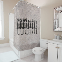 Gigglersの歩く岩石彫刻の夜 シャワーカーテン