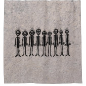 Gigglersの歩く岩石彫刻の夜 シャワーカーテン (正面)