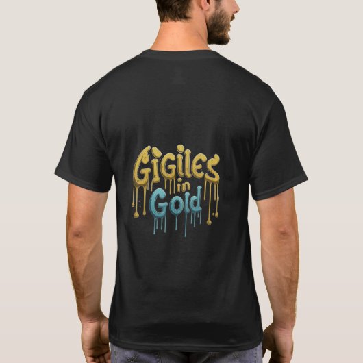 Gigglesの金ゴールド Tシャツ (裏面)