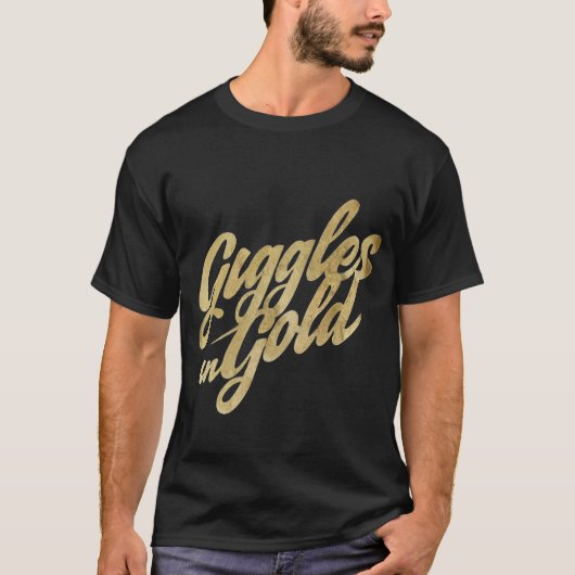 Gigglesの金ゴールド Tシャツ (正面)