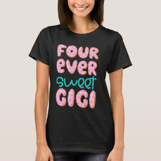 Gigiおばあちゃん4th誕生日4つめでたいドーナツFo Tシャツ
