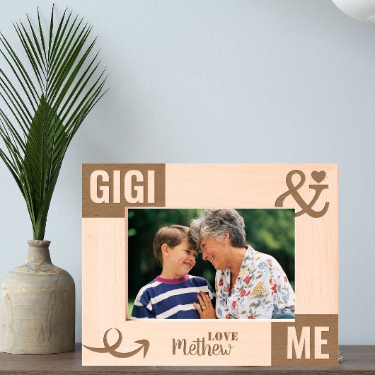 Gigiと私の写真ギフト レーザー彫刻フレーム