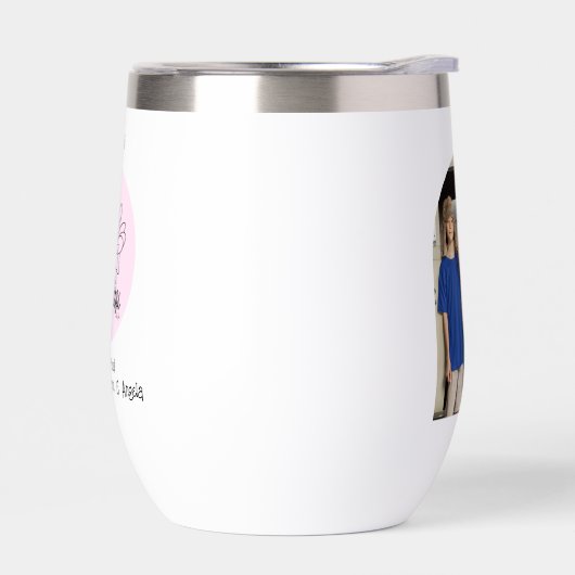 Gigiねえ美しいピンクの家族の写真のウォーターボトル (左面)