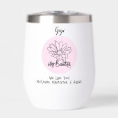 Gigiねえ美しいピンクの家族の写真のウォーターボトル (正面)