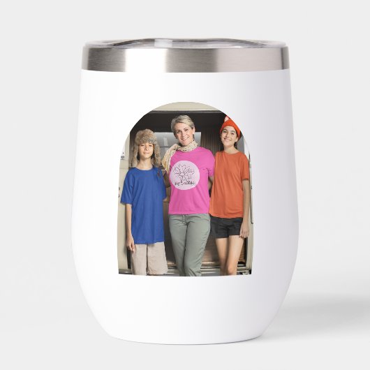 Gigiねえ美しいピンクの家族の写真のウォーターボトル (背面)