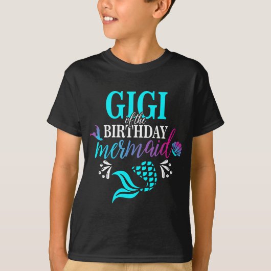 Gigiの誕生日人魚のマッチング家族 Tシャツ (正面)