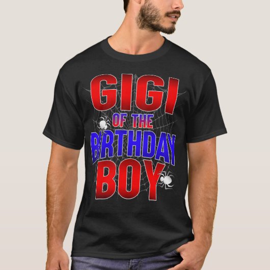 Gigiの誕生日男の子の衣装スパイダーウェブの日P Tシャツ (正面)