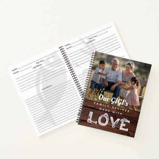 Gigiファミリレシピ – 写真と文字の追加 ノートブック (内部)