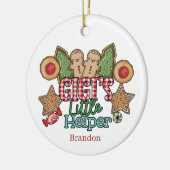 Gigiリトルヘルパー追加の名前メッセージChristmas セラミックオーナメント (左)