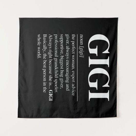 Gigi定義おばあちゃん母の日ギフト女性 タペストリー (正面(横))