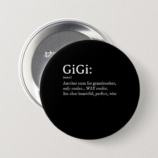 Gigi定義T女性Gigiギフトグランマ誕生日 缶バッジ (正面&裏面)