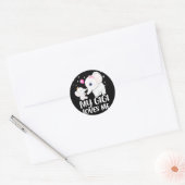 Gigi母の上にかわいい象子供へのTee ラウンドシール (封筒)