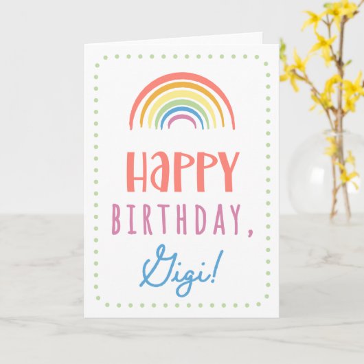 Gigi用誕生日カード カード (黄色い花)