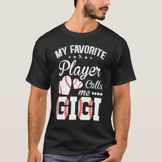 Gigi Baseball My Player Calls お気に入りの Me Gigi Tシャツ (正面)
