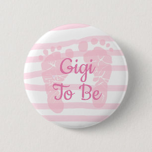Gigi be Pink Girl Baby Showerボタン 缶バッジ