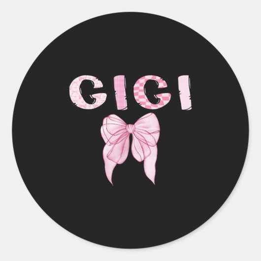 Gigi Birthday Girl Matching Coquette Nk Bow ラウンドシール (正面)