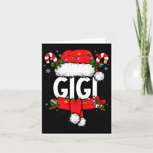 Gigi Christmas Pajama Santa Claus Family Matching  カード (正面)