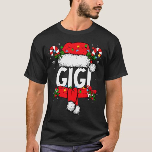 Gigi Christmas Pajama Santa Claus Family Matching Tシャツ (正面)