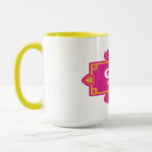 GIGI est 2019ホワイト文字と伝統フレームピンク マグカップ (左)