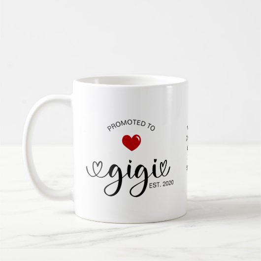 Gigi Established Promoted To Grandmother Gift コーヒーマグカップ (左)