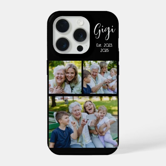 Gigi Established Script ブラック 3 写真 iPhoneケース (裏面)