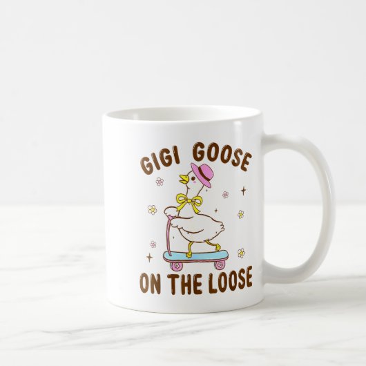 Gigi Goose On The Loose Funny Birthday Matching Fa コーヒーマグカップ (右)