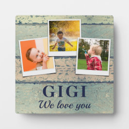 Gigi Kidsパーソナライズされた Children 3 Photo Collage フォトプラーク