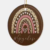 Gigi Lifeおばあちゃんチータヒョウ女性クリスマス セラミックオーナメント (左)