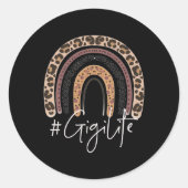 Gigi Lifeおばあちゃんチータヒョウ女性クリスマス ラウンドシール (正面)