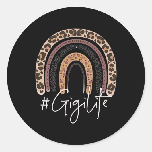 Gigi Lifeおばあちゃんチータヒョウ女性クリスマス ラウンドシール (正面)