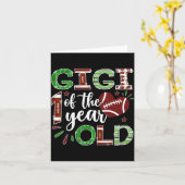 Gigi Of The 1 Year Old Football First Birthday Boy カード (黄色い花)