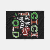 Gigi Of The 1 Year Old Football First Birthday Boy フリースブランケット (正面(横))