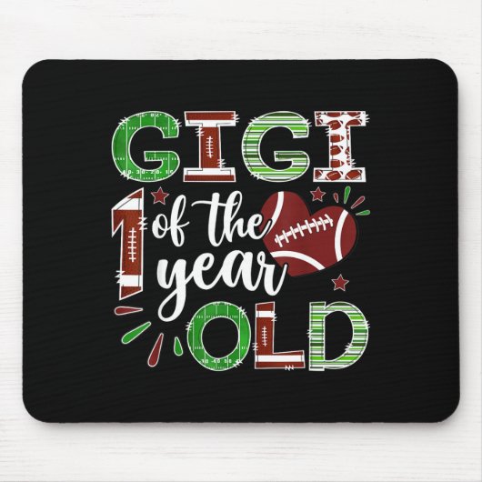 Gigi Of The 1 Year Old Football First Birthday Boy マウスパッド (正面)