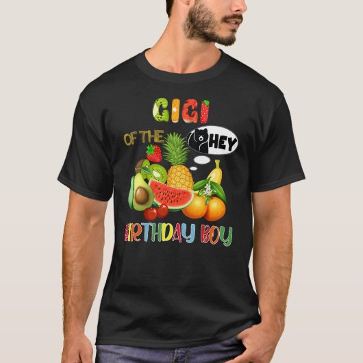 Gigi Of The Birthday Boy Family Fruit Hey Bear Bir Tシャツ (正面)