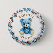 Gigi To Be | かぎ針編みのテディベア ベビーシャワー 缶バッジ (正面)