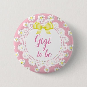 Gigi to be Pinkデイジーベビーシャワーボタン 缶バッジ