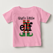 Gigisの小さい小妖精や小人のかわいいクリスマスの用品類 ベビーTシャツ (正面)