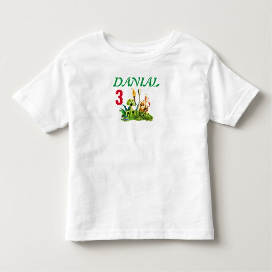 Gigtosaurus Giganto & 4 Kid Dinos.巨大サウルス トドラーTシャツ (正面)