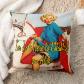 Gil Elvgrenによる1950年の女性の白い車 クッション (ブランケット)