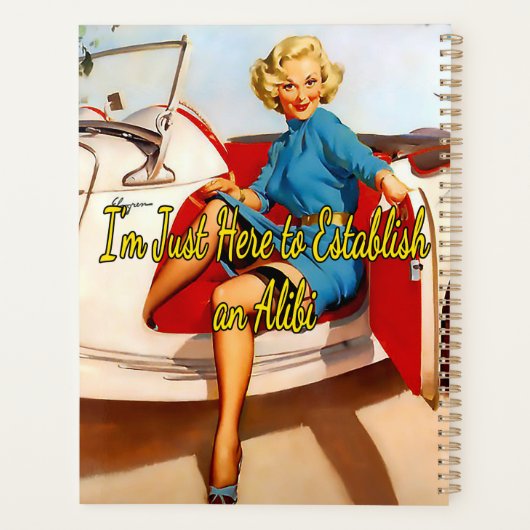 Gil Elvgrenによる1950年の女性の白い車 プランナー手帳 (裏面)